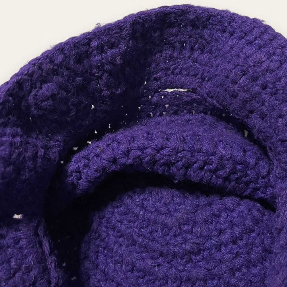 ⭐️ 4 for $20 ⭐️ Vintage Purple Crochet Bucket Hat Cottagecore Grandmacore - Picture 4 of 7